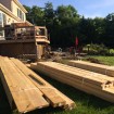 Rabolt Wood Deck with Black Balusters and Solar Caps